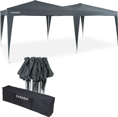 Produktbild von CASARIA® Pavillon Capri 3x6m Pop-Up Anthrazit Wasserabweisend Inkl. Tasche UV-Schutz Faltpavillon Gartenzelt Partyzelt Zelt