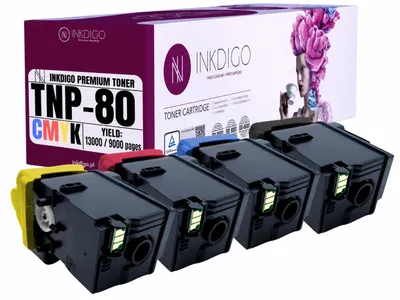 Produktbild von Inkdigo Tonerset TNP80 für Minolta Bizhub C3320i – CMYK,, KI-generiertes Bild