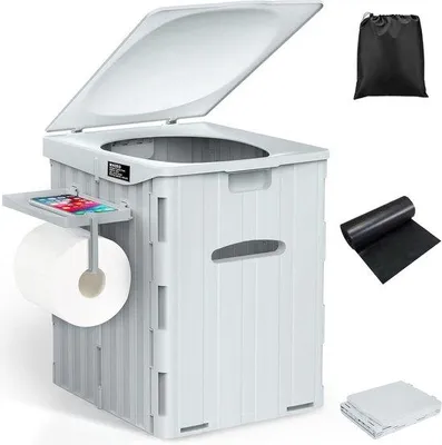 Image de Toilettes de voyage compactes, 39 cm, pliables, avec couvercle