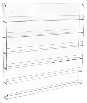 Immagine prodotto di Espositore per smalti, in acrilico, 6 ripiani, capienza 96 flaconi, dimensioni 59 x 4,5 x 60 cm, peso 1,9 kg