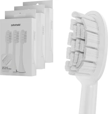 Produktbild von Zahnheld Bürstenkopf Ersatzbürsten Basic Soft - ideal für Gero Schallzahnbürsze, 9 Stück, Weiß, weiche Wechselköpfe, sensible Zähne und Zahnfleisch