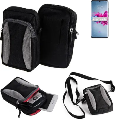 Produktbild von K-S-Trade Holster Schutz Hülle kompatibel mit ZTE Axon 11 5G Handy Hülle Gürteltasche Umhängetasche mit Zusatzfach schwarz