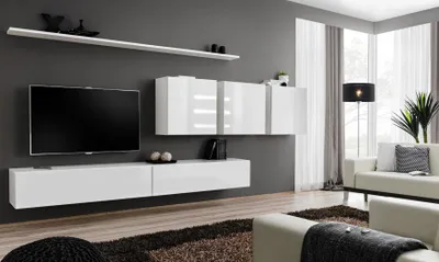 Obrázek produktu pro Nábytek do obývacího pokoje Bílý příborník Desig styl Moderní dřevěný nábytek