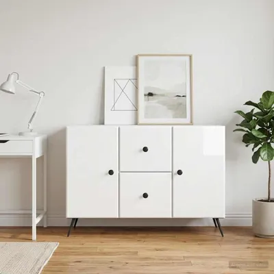 Produktbild von vidaXL Sideboard Hochglanz Weiß 89 x 34,5 x 60 cm Holzwerkstoff