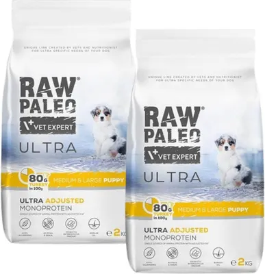 Produktbild von RAW PALEO Ultra Medium&Large Puppy Turkey – Trockenfutter für Welpen – 2 kg