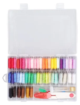 Stickgarn-Set, 50 Farben Kreuzstichgarn für DIY und Stickerei