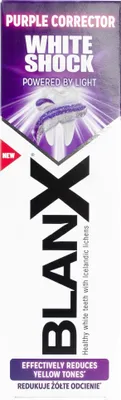 Zdjęcie produktu dla BLANX White Shock Purple Whitening Zahnpasta 75 ml