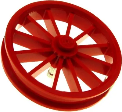 Produktbild von 1x Lego Rad Felge Speiche rot 43 mm groß Auto Pin silbern Kutsche Oldtimer 35