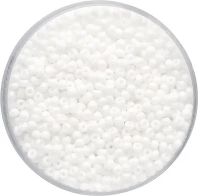 Produktbild von Opake weiße Rocailles Glasperlen 2 mm, 17 g für Schmuck, Ketten und Armbänder