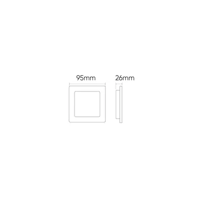 Image de Downlight encastrable 95 mm, plafonnier 5 watts, 500 lm (4000 K, blanc neutre), carré