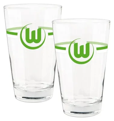 Produktbild von VfL Wolfsburg Trinkglas grün-weiß, 2er-Set