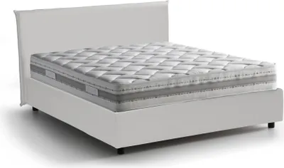 Image de Argain - Lit à la Française, Blanc, Matelas Inclus Fabriqué en Italie
