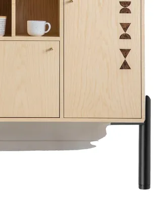 Produktbild von Möbelfüße, Material: Kaltgewalzter Stahl, Stützhöhe: 15 cm, Montagescheibengröße: 75 mm x 60 mm x 3,8 mm, Maximale Tragfähigkeit: 300 kg, Anzahl der Teile: 4
