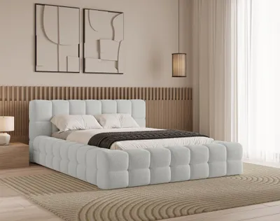 Produktbild von Chilly Design Polsterbett Verona Weiß Stoff 180x200 cm mit Stauraum