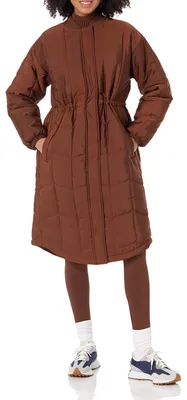 Immagine prodotto di A. Cappotto imbottito oversize da donna, disponibile in taglie forti, color marrone scuro