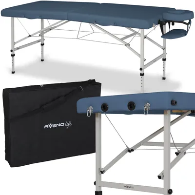 Produktbild von Habys Massageliege Torina | Klappbar Mobile Tragbar Höhenverstellbar | Massagetisch Kosmetikliege Tattooliege | StahlrahmenBlau | 184 x 71 cm