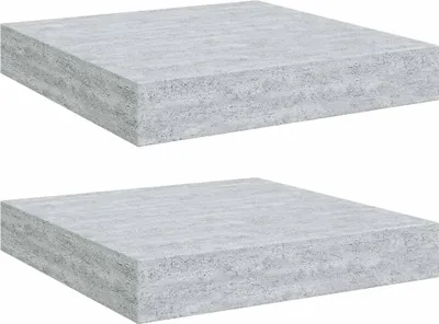 Zdjęcie produktu dla Półki Ścienne, 2 Szt., Szarość Betonu, 23 X 23,5 X 3,8 Cm, Mdf Lumarko!