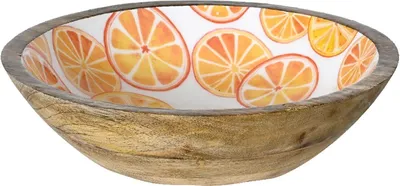 Produktbild von Deko-Schale - Ø 60 cm - Braun - Weiß - Orange - Mangoholz