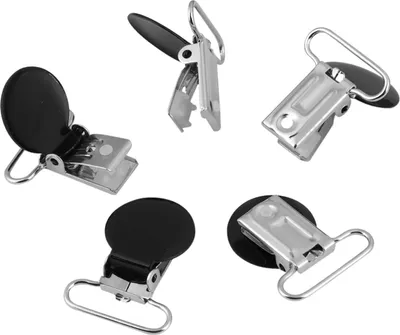 Zdjęcie produktu dla Cikonielf 10Pcs Metalowe klipsy do pasków Klipsy do smoczków 25mm Metalowe łańcuszki do smoczków Klipsy Klipsy do pasków do spodni do elastycznych pasków do spodni i dżinsów (10 * 8 * 5 cm - czarny)