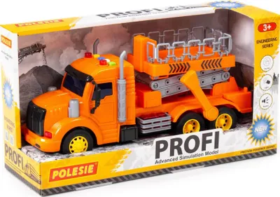 Image de Camion Enfants Jouet Pont élévateur Profi orange Volant Véhicule avec lumière et son