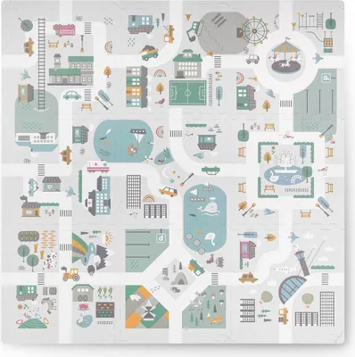 Produktbild von Mata piankowa puzzle 120x120cm + piankowe figurki Nukido Town