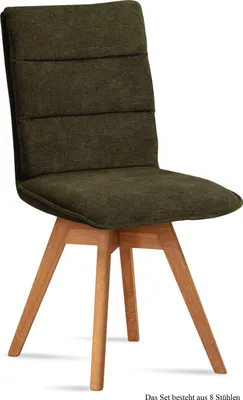 Produktbild von Esszimmerstuhl drehbar (8er-Set) Dorle 47x92x60 Eiche geölt/Khaki