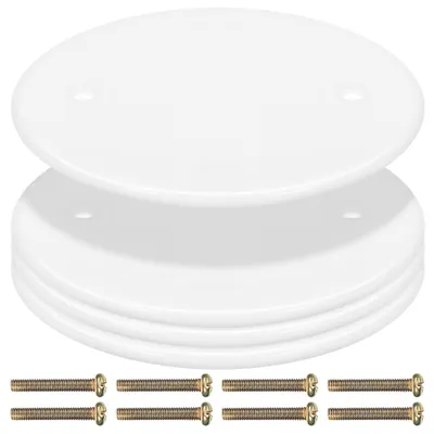 Productafbeelding van 4 stuks ronde witte plafondafdekplaat, 11 cm, incl. 8 schroeven