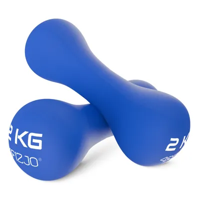Produktbild von 4FIZJO 8 Shape Kurzhanteln 2 x 2 kg aus Gusseisen, Vinylbeschichtung, rutschfest, blau