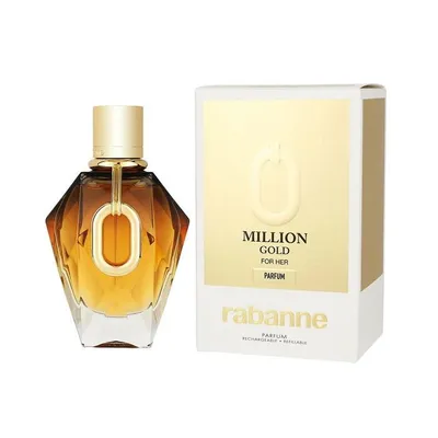 Image de Rabanne Million Gold For Her, Femme, 50 ml, Flacon rechargeable, Spray, Cananga, Jasmin