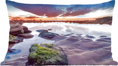 Produktbild von MuchoWow® Zierkissen Sofakissen Wohnzimmer Dekokissen 50x30 cm Felsen - Wasser - Natur - Wohnzimmerdekoration - Polster mit Photo