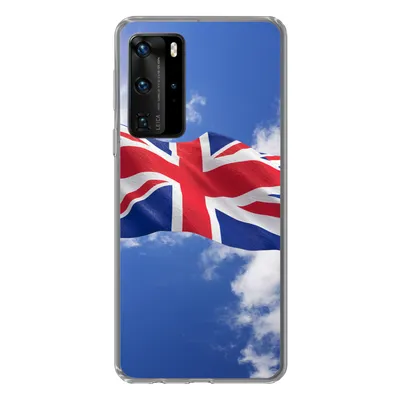 Produktbild von MuchoWow® Handyhülle Schutzhülle Hülle für Huawei P40 Pro Die Flagge des Vereinigten Königreichs weht am Himmel Silikon Softcase Handy Hülle - Schutz