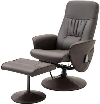 Imagen del producto de Silla de masaje – 10 puntos de masaje – Respaldo ajustable con reposapiés – Color marrón
