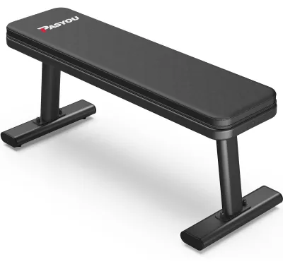 Image de Banc d'haltères noir - Capacité de charge de 660 kg - Dimensions : 106,5 x 37 x 46 cm - Acier allié - Pour l'entraînement à domicile