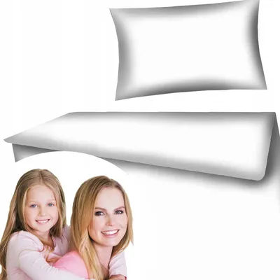 Produktbild von Designpremium Kinder Baumwoll-Bettwäsche Weiß Glatt 140x200cm