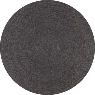Produktbild von Teppich Handgefertigt Jute Rund 90 cm Dunkelgrau , Designerteppiche Design 2024