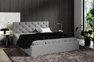 Produktbild von Sofello Polsterbett  120x200cm Grau mit Bettkasten Gewebestoff Metall-Lattenrost Steppung