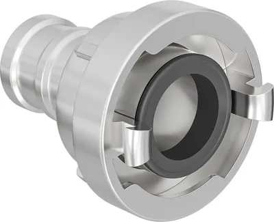 Image de Wiltec Accouplement Storz D/25 mm – 62 x 55 x 55 mm – en Aluminium – avec long Manchon rotatif 120° – Raccord pour Tuyaux pompier Irrigation Arrosage Lance incendie