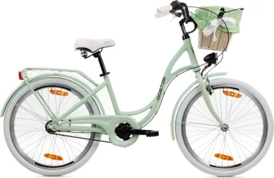 Produktbild von Goetze Style 24 Zoll Kinder Citybike, 14 Zoll Aluminium Tiefeinsteigerrahmen, 3-Gang Shimano Nexus, Rücktritt, V-Bremse, LED, Rattankorb