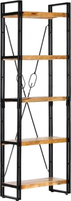 Produktbild von "2026 Promotion" Bücherregal - Standregal - Aktenregal - 5 Fächer - 60x30x180 cm - Mango Massivholz   - Wohnzimmerschrank CC3048