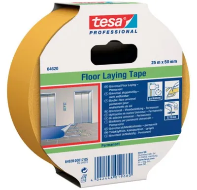 Productafbeelding van Tapijttape Tesa Dubbelzijdig plakband 64620 - 10 m x 50 mm - wit