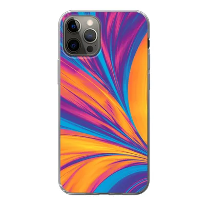 Produktbild von MuchoWow® Handyhülle Schutzhülle Hülle für iPhone 13 Pro Federn - Regenbogen - Neon - Abstrakt Silikon Softcase Handy Hülle - Handy-Tasche