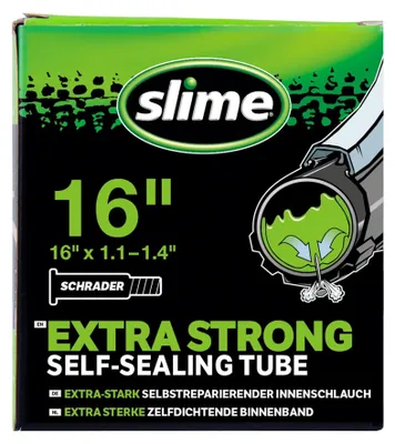 Zdjęcie produktu dla Dętka samouszczelniająca Slime 16" AV 16 x 1.10–1.40, wentyl Schrader 35 mm