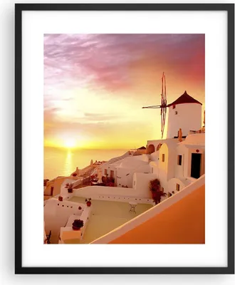 Produktbild von Gerahmtes Poster - Schwarzer Rahmen - Santorini Griechenland Urlaub - 40x50 cm - Wand Bild - Wanddeko - Wandbilder - Wandposter - Bilderrahmen - Bilder - Kunstdruck - Wandbild - P2BPA40x50-2691