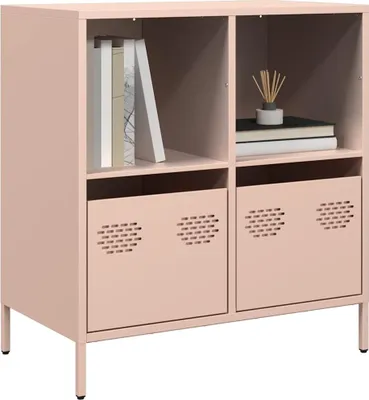 Zdjęcie produktu dla vidaXL Kredens różowy 68x39x73,5 cm Stal walcowana na zimno