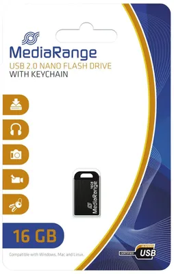 Produktbild von MediaRange USB-Stick 16GB USB 2.0 Nano