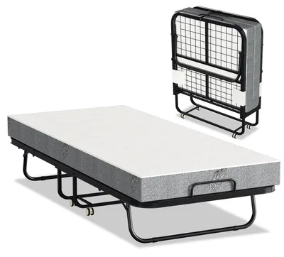 Produktbild von Peviasot Klappbett 90x200 cm mit 13 cm Matratze, Gästebett bis 200 kg, 4 Rollen und Staubschutzhülle