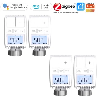 Obrázek produktu pro 4X ZigBee3.0 Smart Home Radiátorový termostat Termostatický ventil Tuya Programovatelný radiátorový ventil APP Control Hlasové ovládání Termostat Topení Kompatibilní s Amazon Alexa Google Home