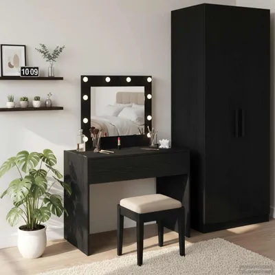 Produktbild von "im Angebot" Schminktisch mit Speicher Schwarz 83x40x70 cm Holzwerkstoff - Schminktische CC24662
