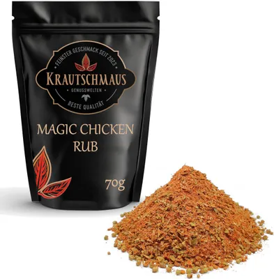 Produktbild von 70g Magic Chicken Rub von Krautschmaus, schonend getrocknet, voller Geschmack