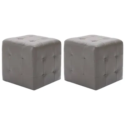 Produktbild von vidaXL Pouf 2 Stk. Grau 30x30x30 cm Kunstleder